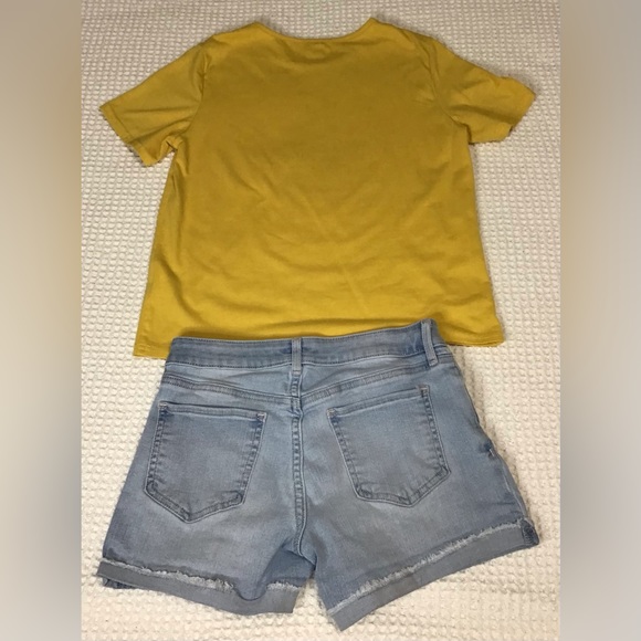 Gap Kids Girls Denim Shorts and Shein Butterfly Top Size 12-13Y - Picture 3 of 11